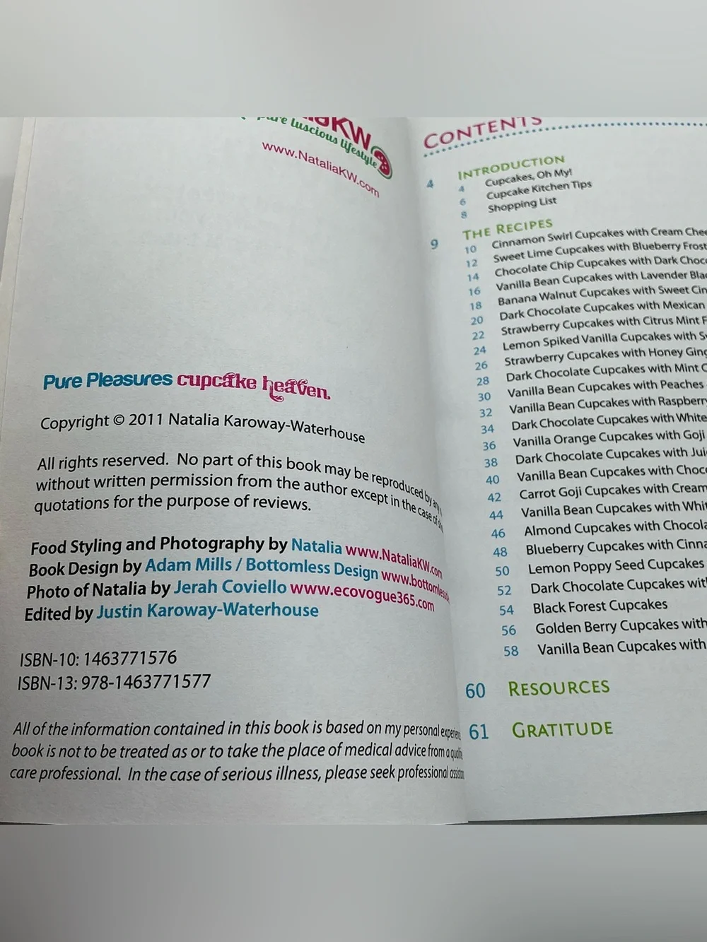 Pure Pleasures Cupcake Heaven Raw Food Sweets Cookbook Vegan Gluten Free